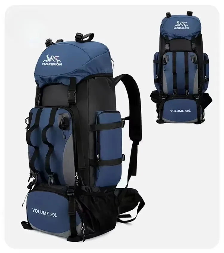 TrekMaster – 90L Waterproof Hiking & Camping Backpack