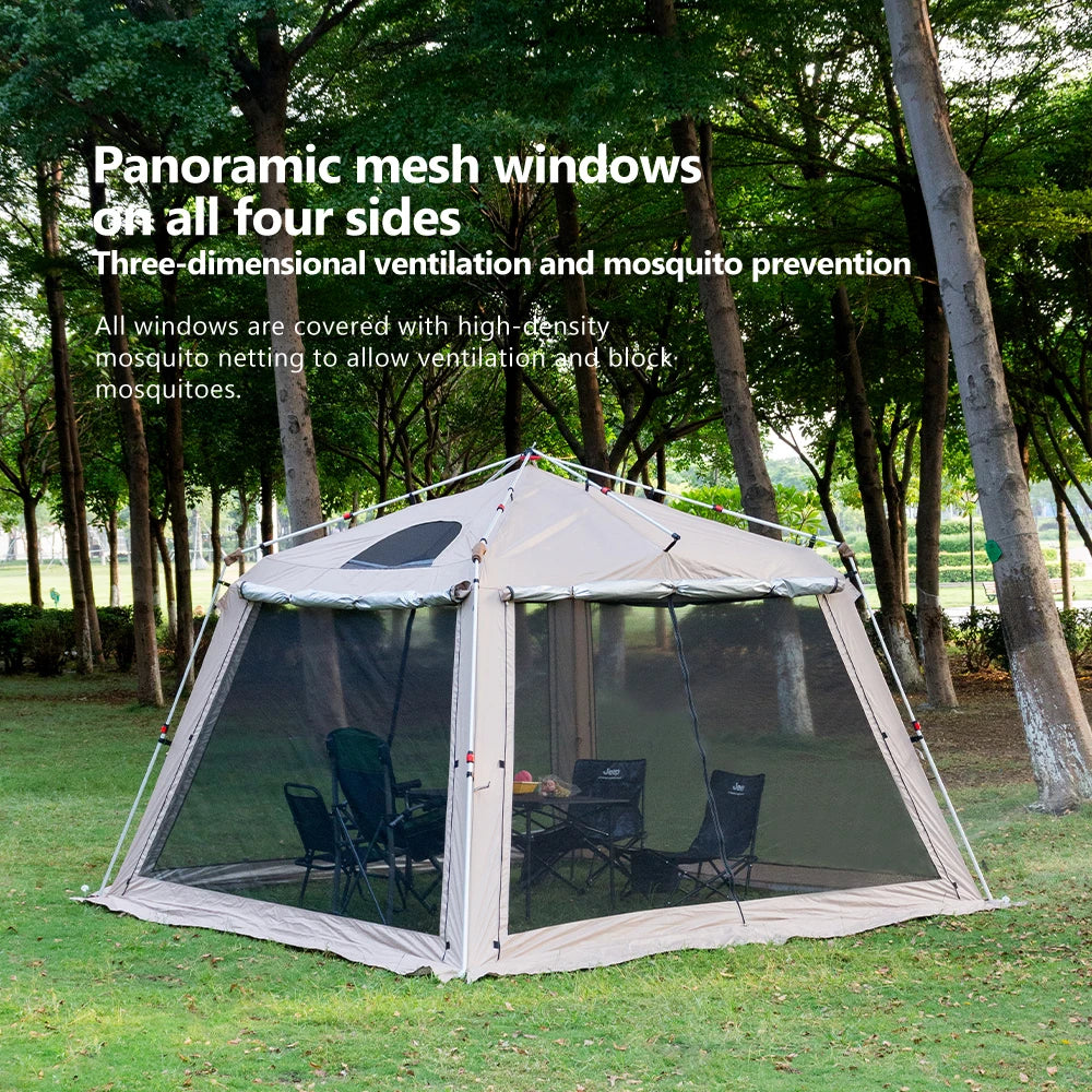 SummitShelter XL – 5-9 Person Waterproof Family Camping Tent | Sun Protection & Durable Oxford Fabric