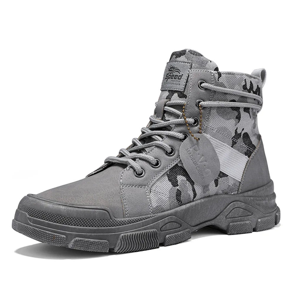 Men’s Hiking Combat Boots – Anti-Slip, Wear-Resistant, Camouflage Outdoor Footwear