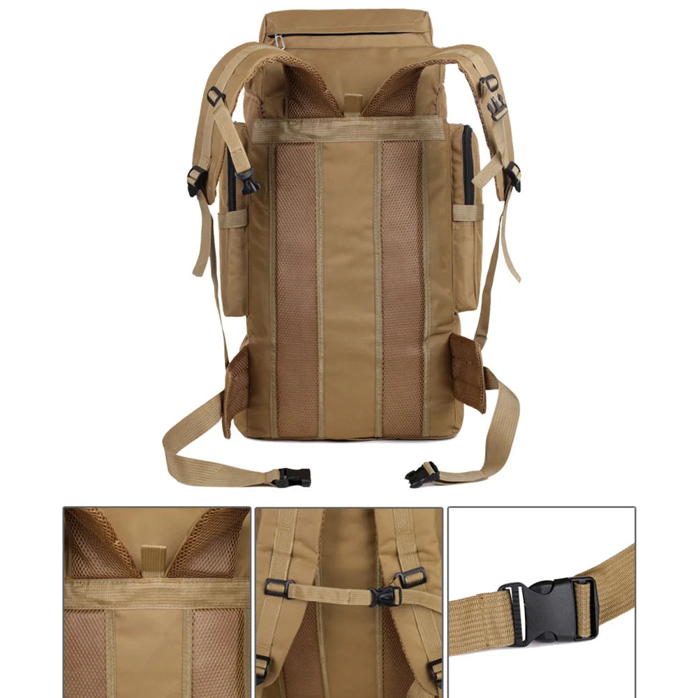 Large Capacity Hiking Backpack – Canvas Outdoor Tactical Rucksack