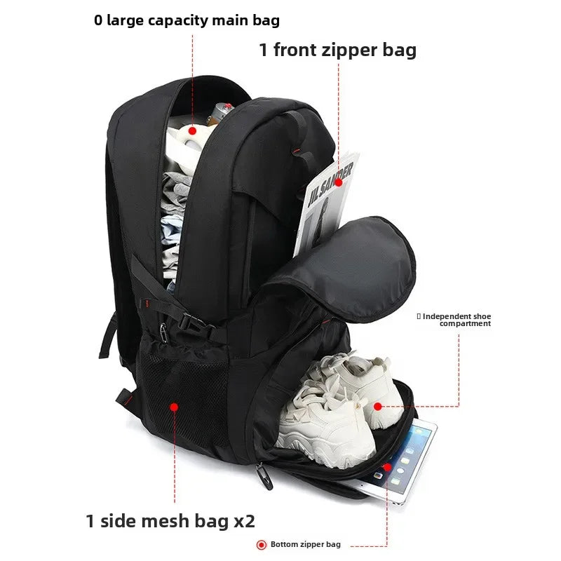 Large capacity men's backpack with high-end feel travel backpacksports outdoor luggage bag mountain climbing bag waterproof