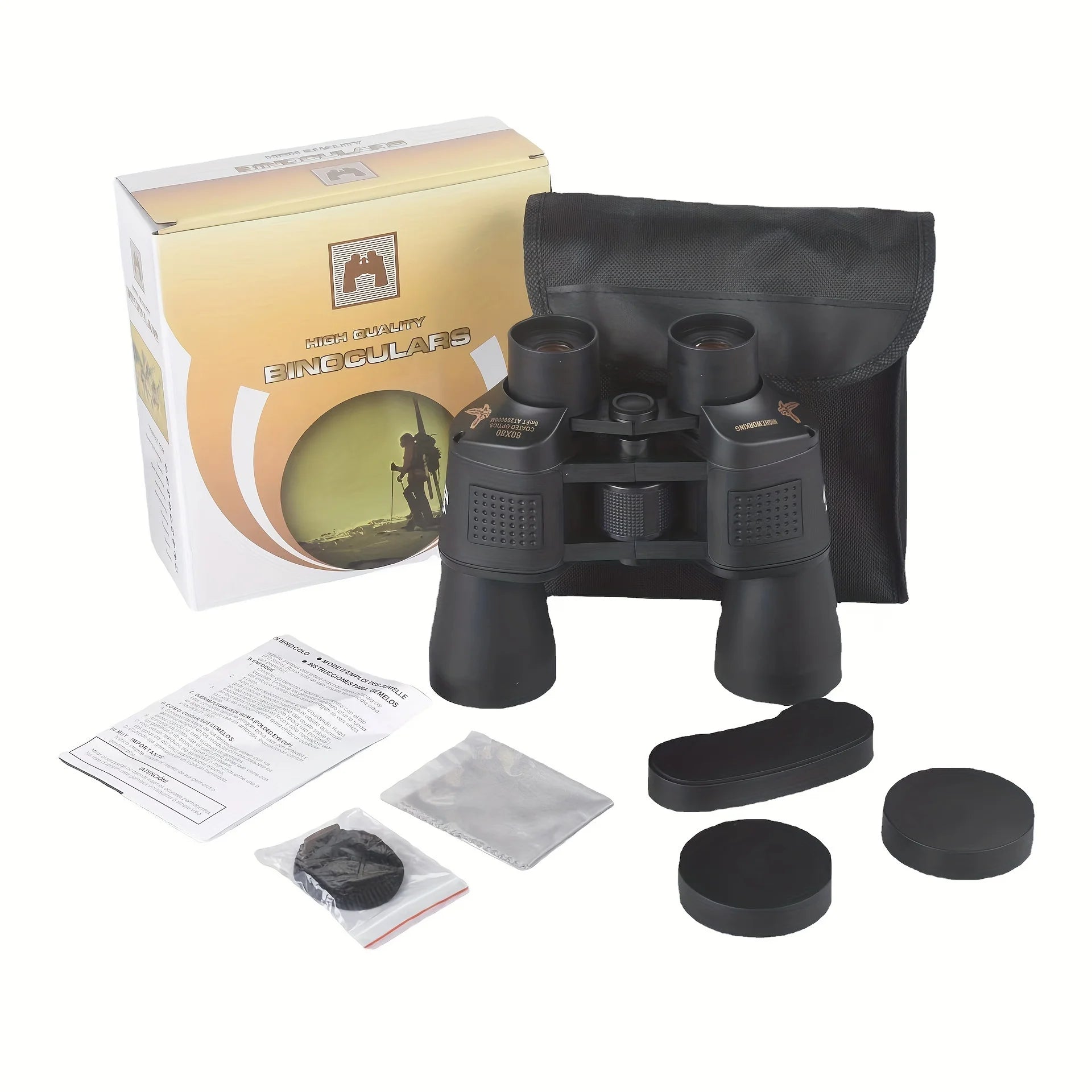 Portable Outdoor Binoculars Double Eyepiece Telescope for Leisure Scenic Viewing Travel Supplies Bird Watching Magnifying Glass