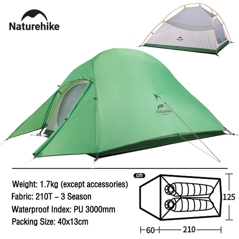 Naturehike Cloud Up – Ultralight 2-Person Camping Tent | Waterproof & Easy Setup