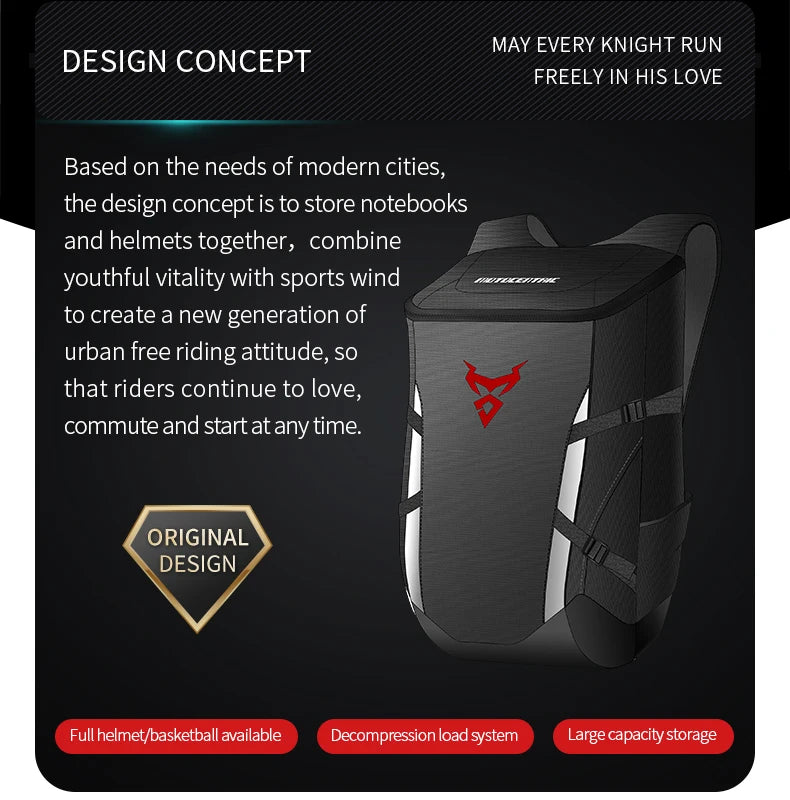RidePack – Motorcycle Helmet & Travel Backpack