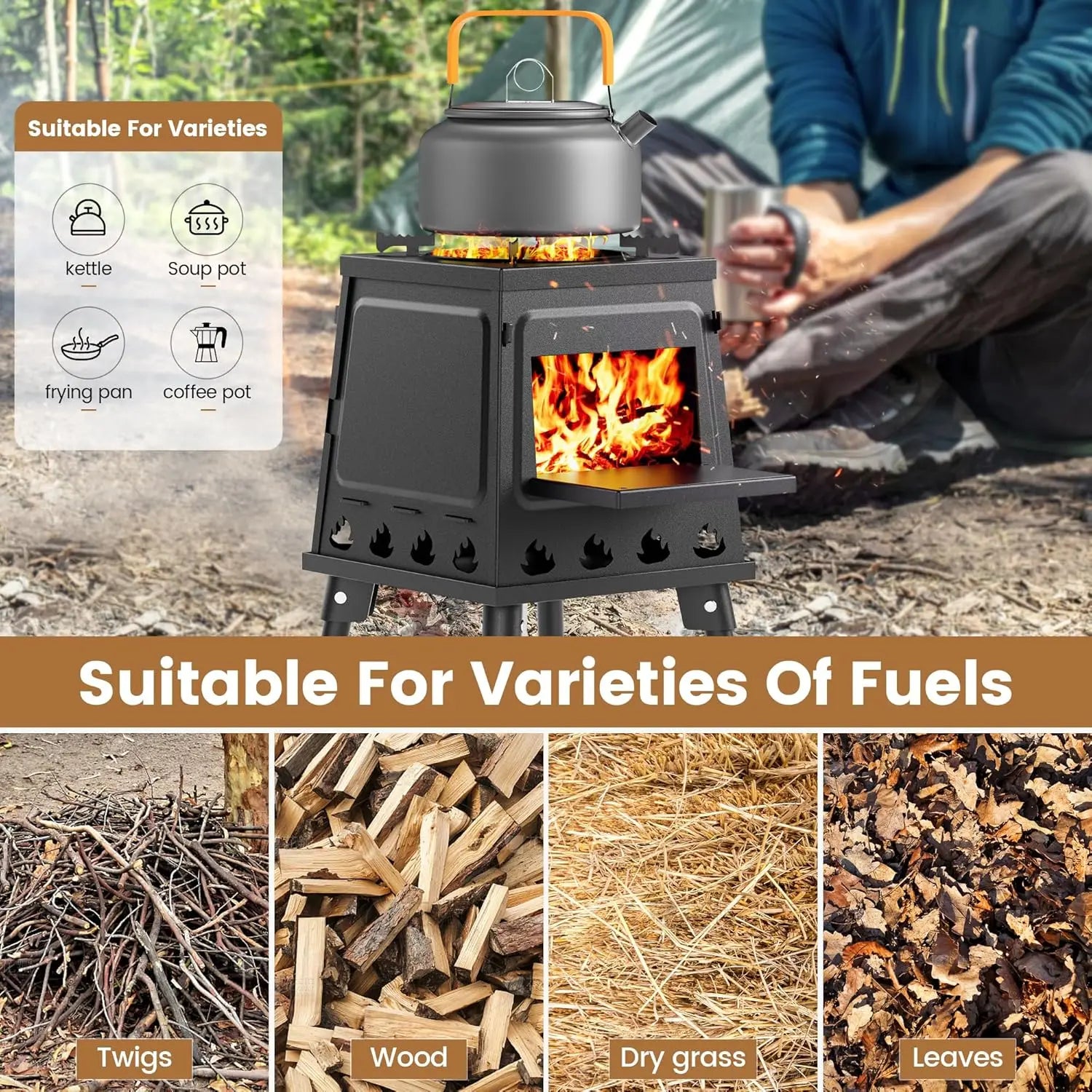 FireLite™ Portable Wood Stove – Your Compact Campfire Companion