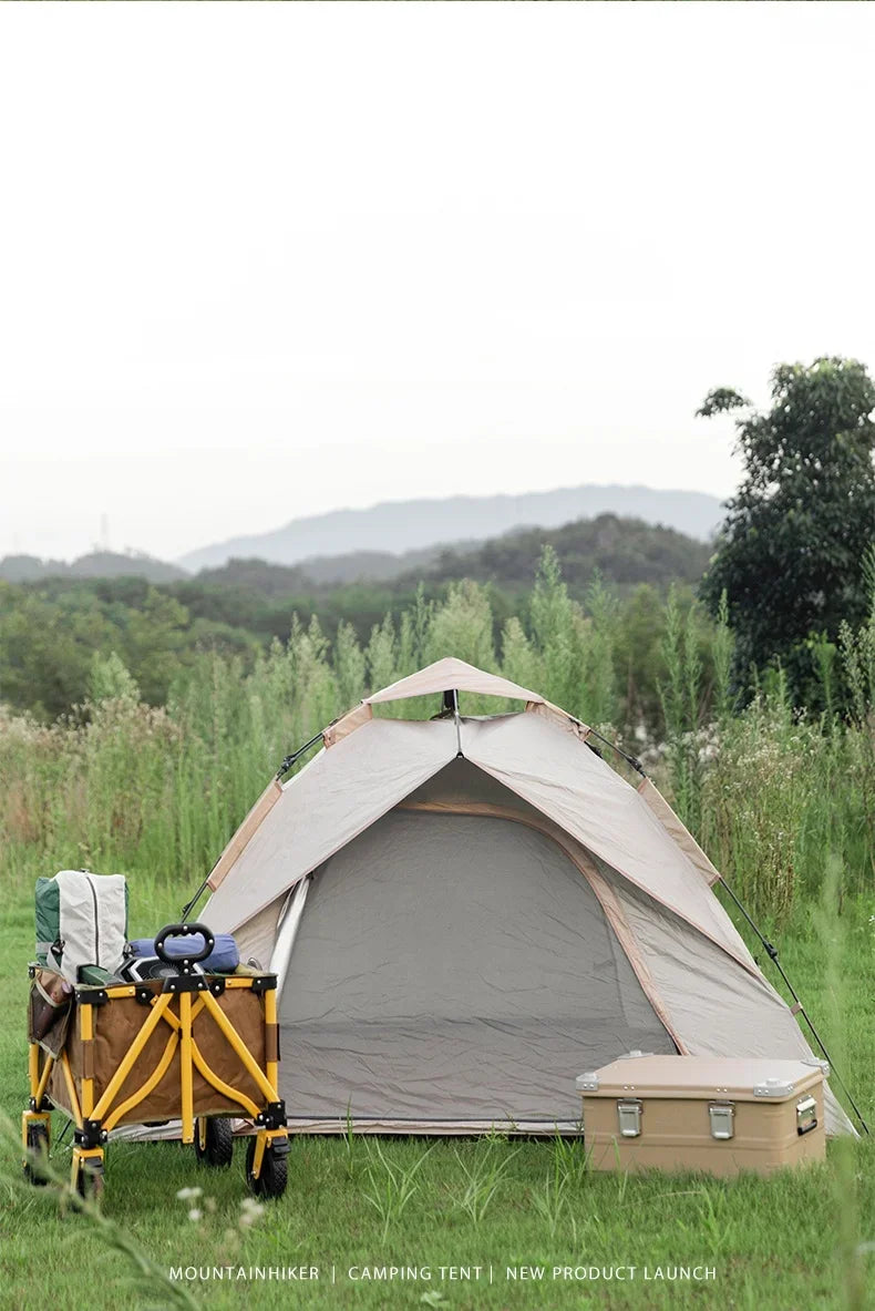 MOUNTAINHIKER Outdoor Tent – Fully Automatic, Quick-Opening, Rainproof & Sun-Resistant (3-4 Person)