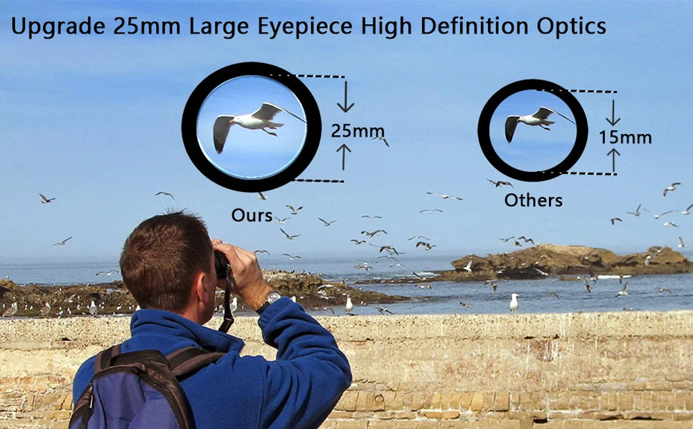 40x22 HD Powerful Binoculars 2000M Long Range Folding Mini Telescope BAK4 FMC Optics For Hunting Sports Outdoor Camping Travel