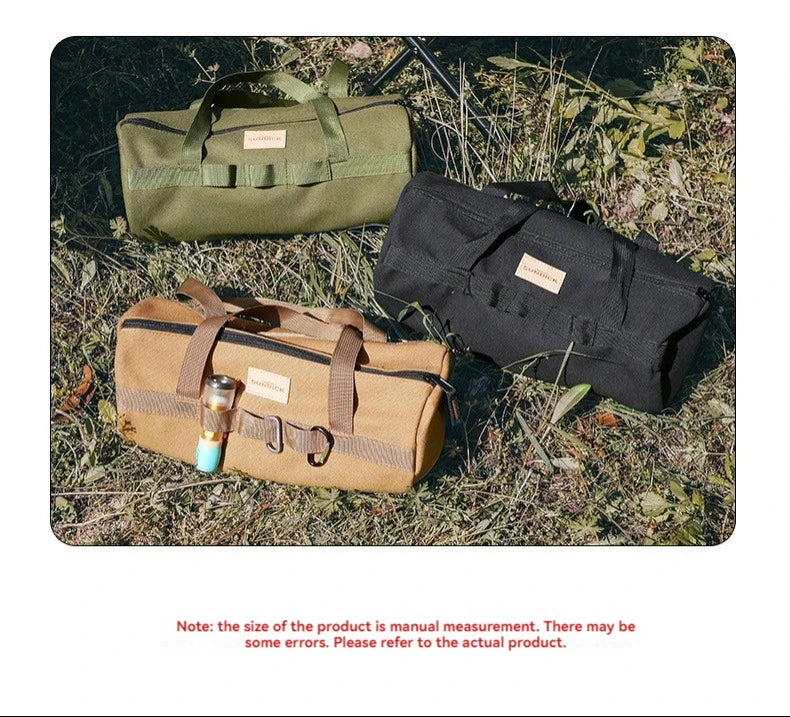 Camping Tent Ground Nail Bag Cylindrical Storage Backpack Portable Miscellaneous Pouch Outdoor Storage Toolkit Hiking Accessorie