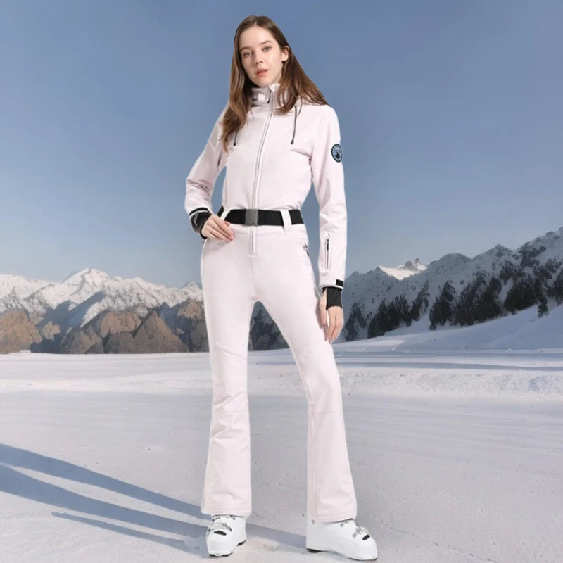 Women's Slim Fit Ski Jumpsuit – Winter One-Piece Snow Suit