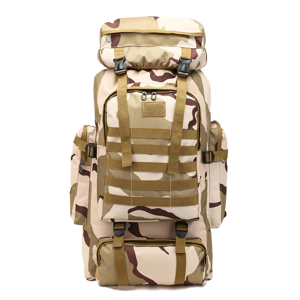 80L Mountaineering Backpack – Large Capacity Waterproof Military Hiking Bag for Men