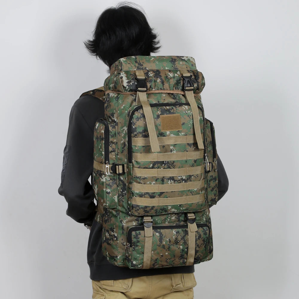 Large Capacity Hiking Backpack – Canvas Outdoor Tactical Rucksack