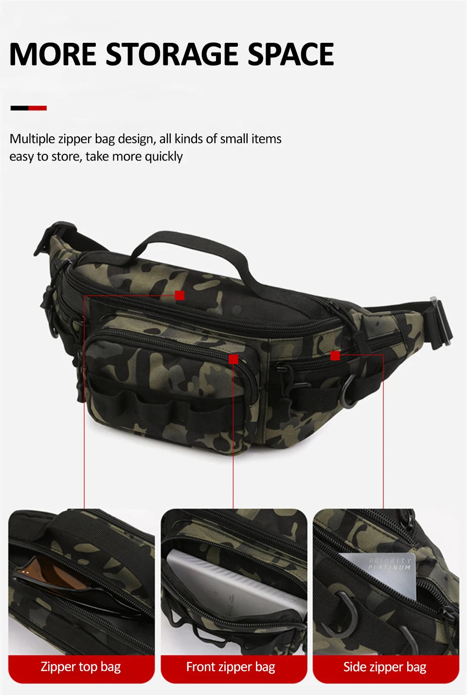 Camping Waist Chest Bag Multifuctional Outdoor Backpack Molle Fishing Lure Bag Shoulder Sling Fanny Pack Sports Hiking Bags