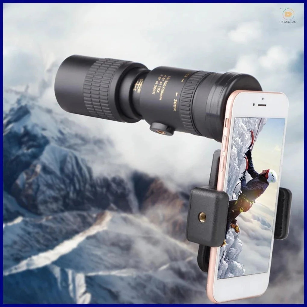 Military Metal 10-300x40 Zoom Len Spin Monoculars Professional Long Range Telescope Mobile Phone Photo Binoculars for Hunting