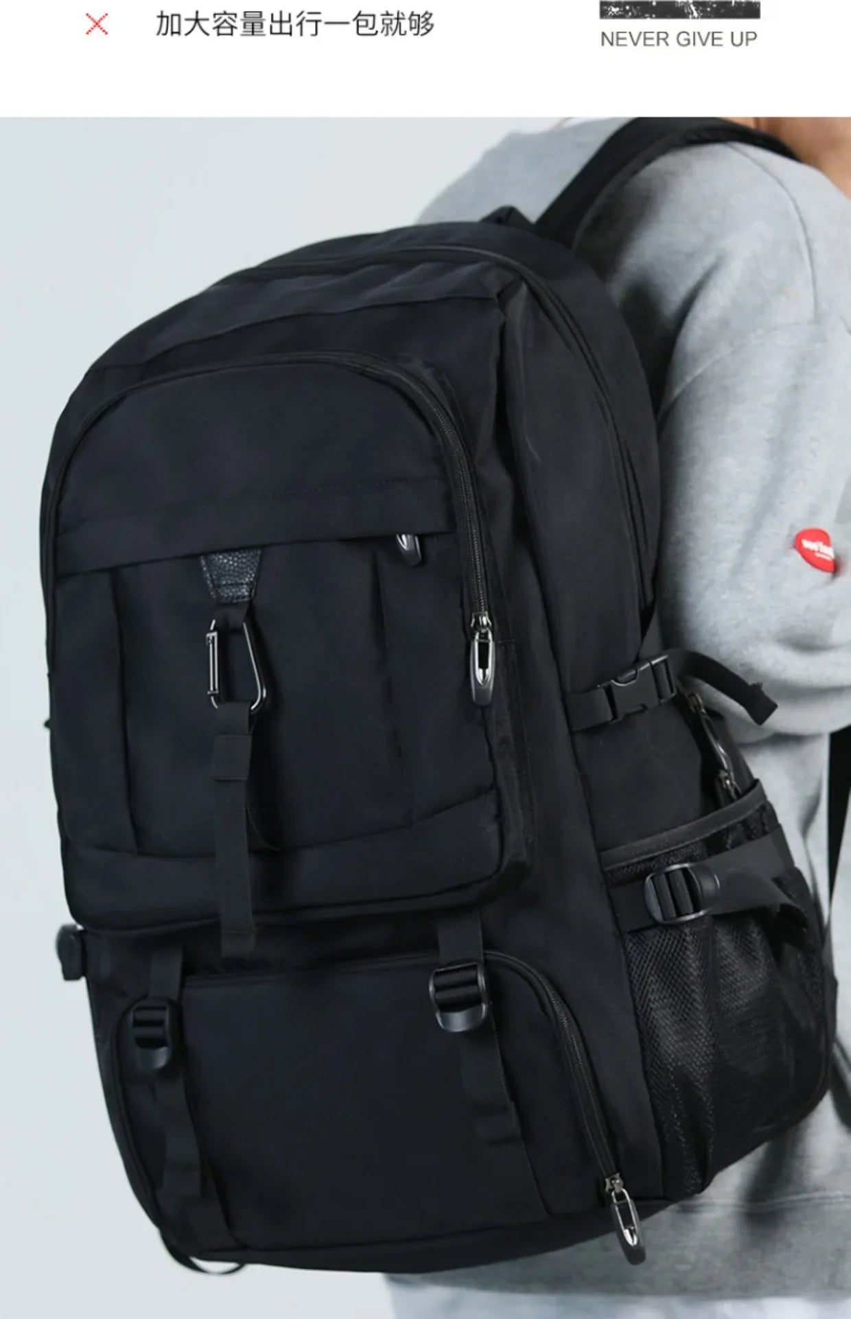 Large capacity men's backpack with high-end feel travel backpacksports outdoor luggage bag mountain climbing bag waterproof