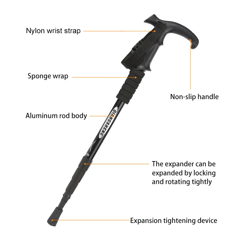 IronClimb™ 4-Section Folding Trekking Pole – Built to Pack. Ready to Rise.