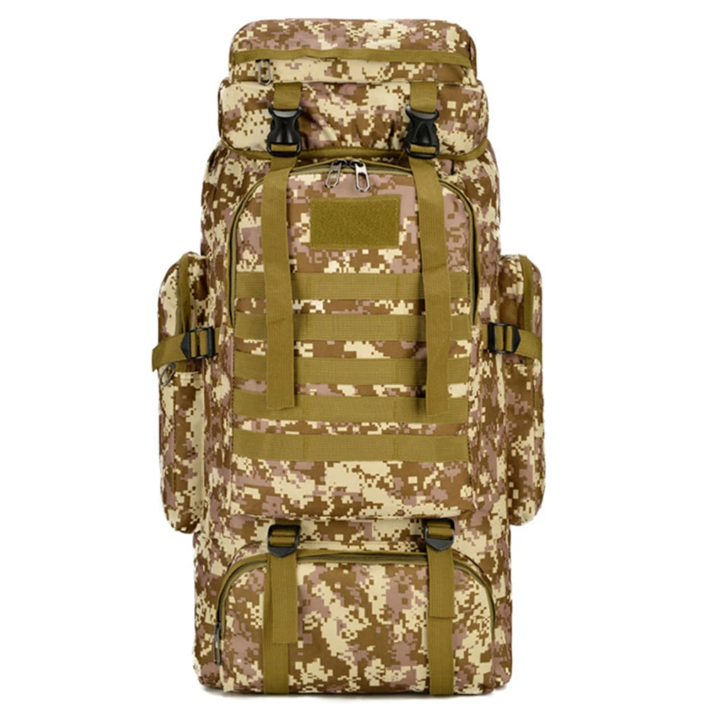 80L Mountaineering Backpack – Large Capacity Waterproof Military Hiking Bag for Men