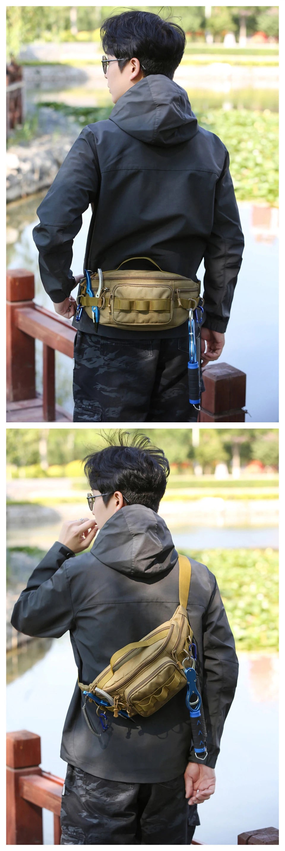 Camping Waist Chest Bag Multifuctional Outdoor Backpack Molle Fishing Lure Bag Shoulder Sling Fanny Pack Sports Hiking Bags
