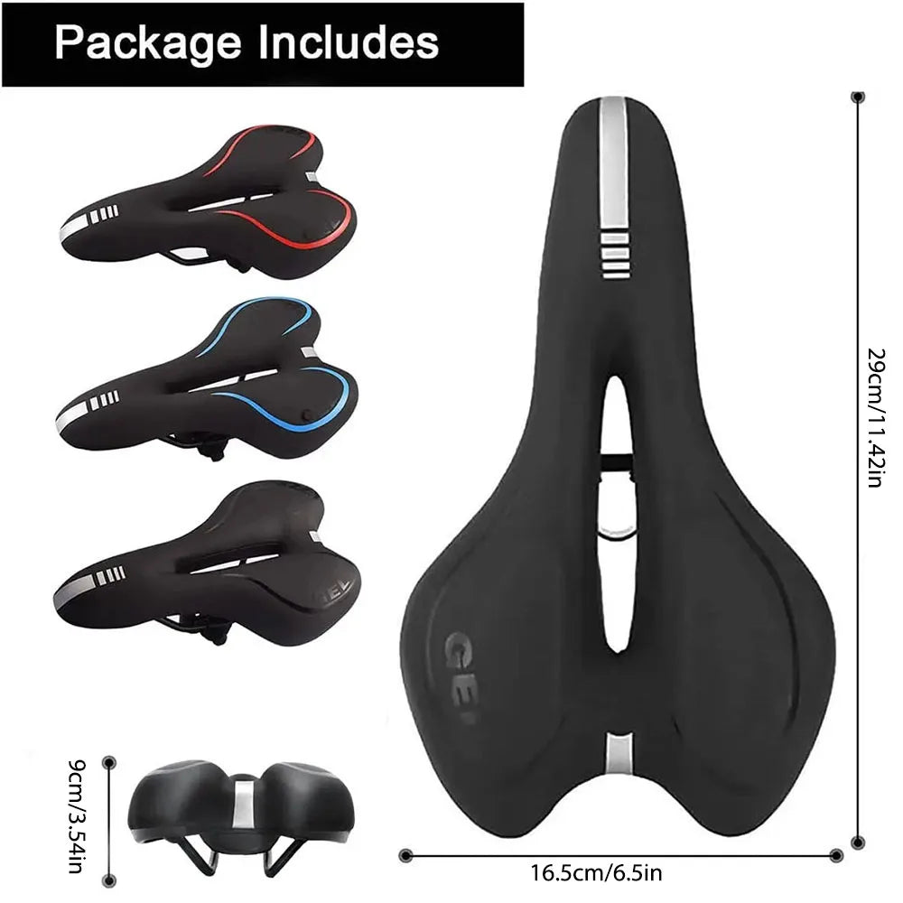Silicone Cushion Bike Saddle – PU Leather, Shockproof & Comfortable