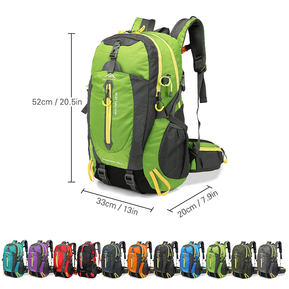 Cycle Climb 40L Water Resistant Travel Backpack Camp Hike Laptop Daypack Trekking Climb Back Bags For Outdoor  Men Women