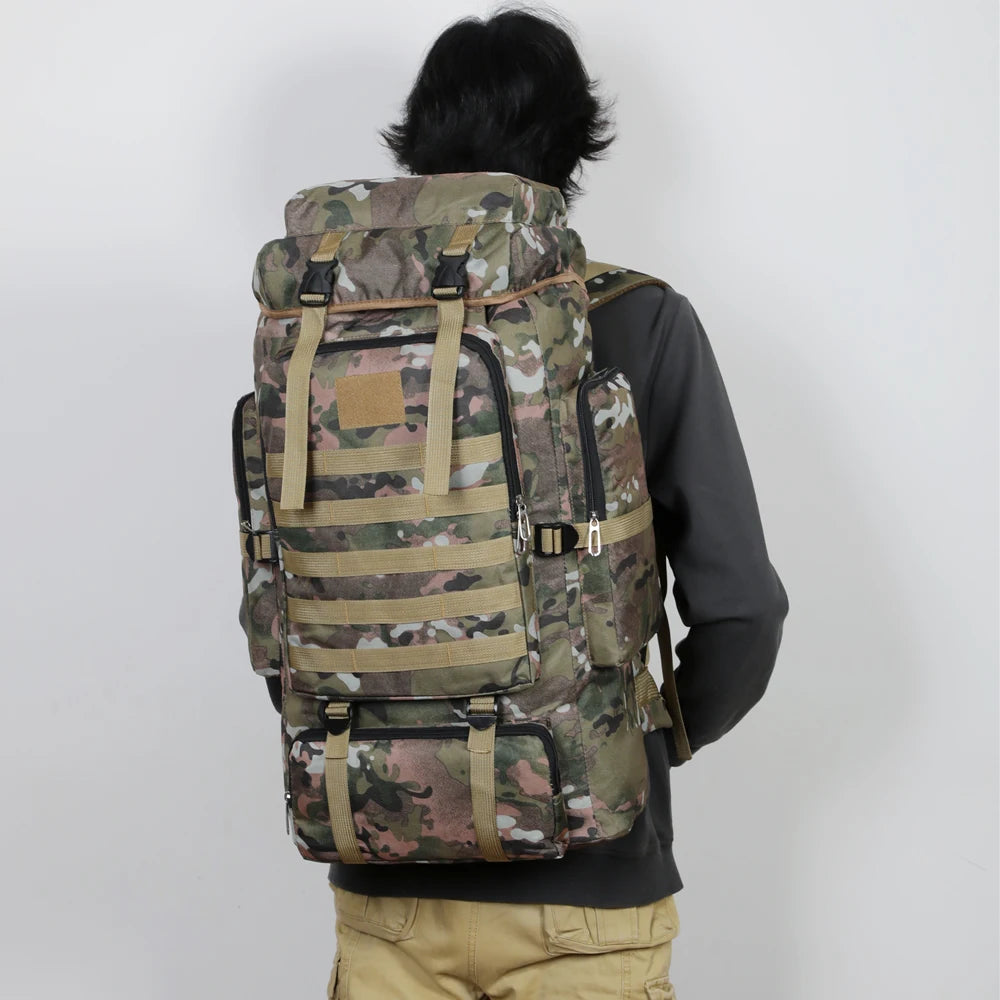Large Capacity Hiking Backpack – Canvas Outdoor Tactical Rucksack