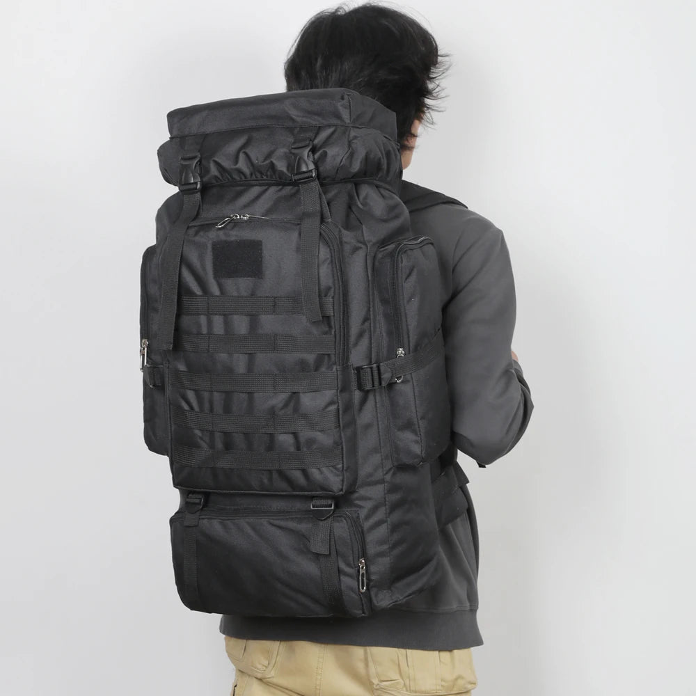 Large Capacity Hiking Backpack – Canvas Outdoor Tactical Rucksack