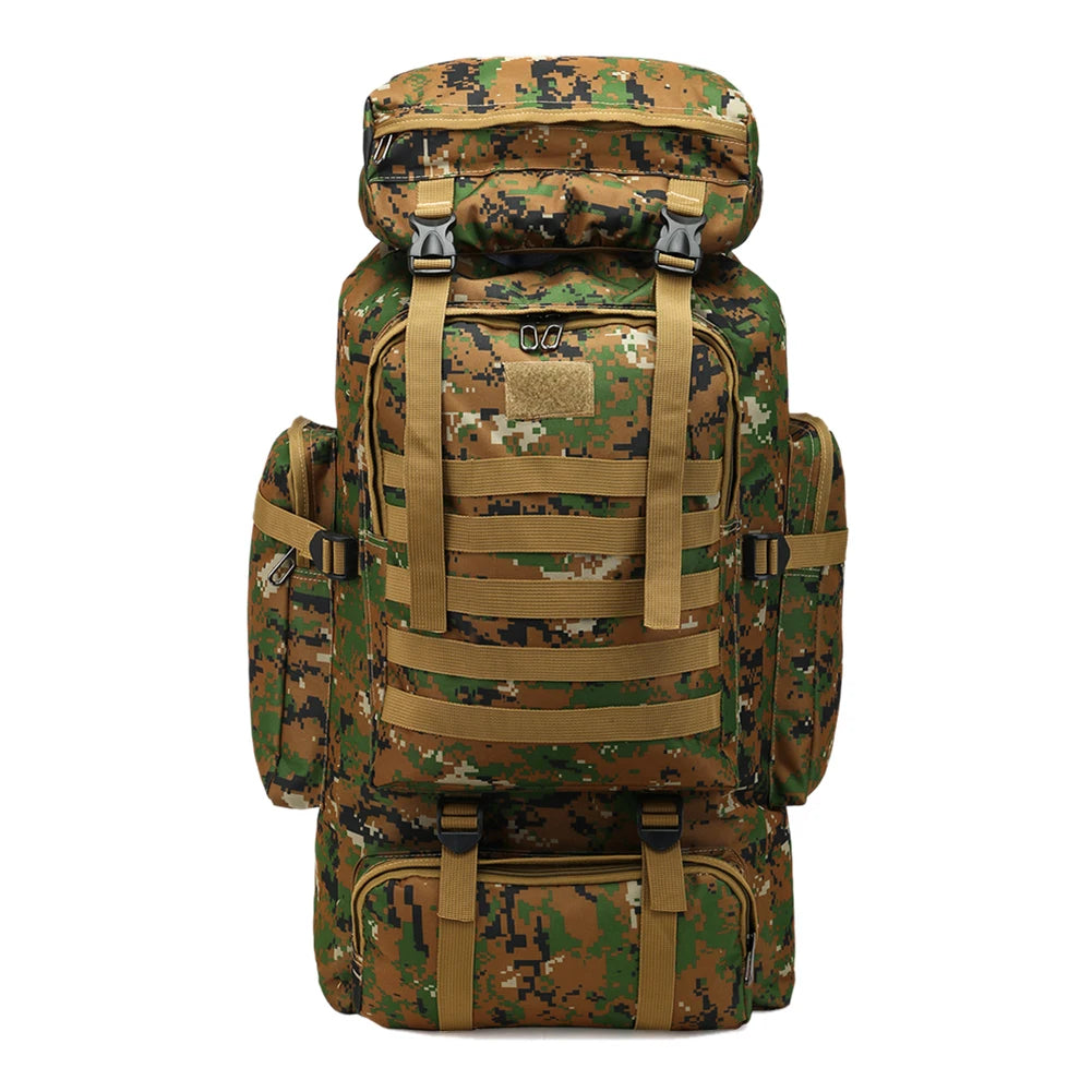 80L Mountaineering Backpack – Large Capacity Waterproof Military Hiking Bag for Men