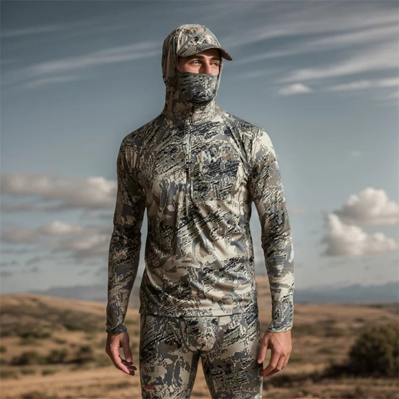 Ainfad Core Lightweight Camouflage Hoodie – Mask Pullover for Hunting & Fishing