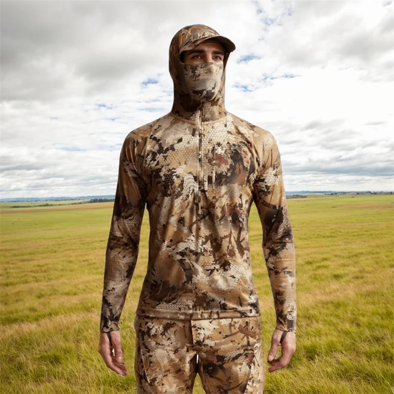 Ainfad Core Lightweight Camouflage Hoodie – Mask Pullover for Hunting & Fishing