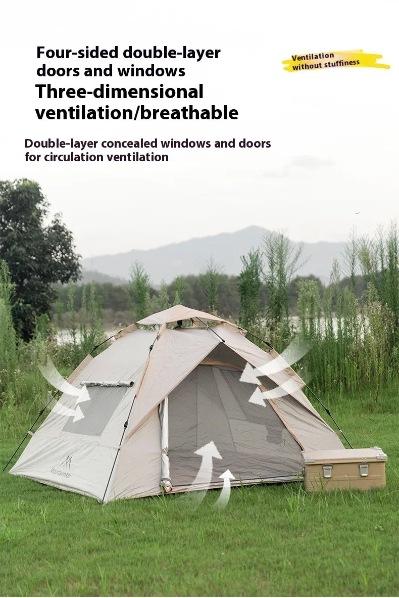 MOUNTAINHIKER Outdoor Tent – Fully Automatic, Quick-Opening, Rainproof & Sun-Resistant (3-4 Person)