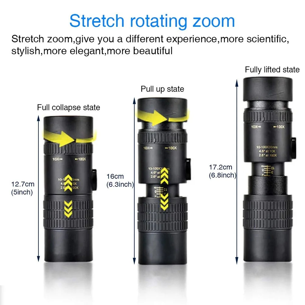 Military Metal 10-300x40 Zoom Len Spin Monoculars Professional Long Range Telescope Mobile Phone Photo Binoculars for Hunting