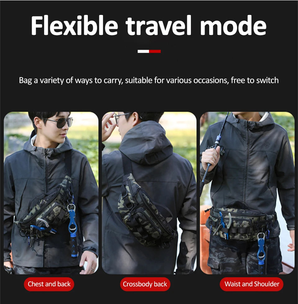 Camping Waist Chest Bag Multifuctional Outdoor Backpack Molle Fishing Lure Bag Shoulder Sling Fanny Pack Sports Hiking Bags