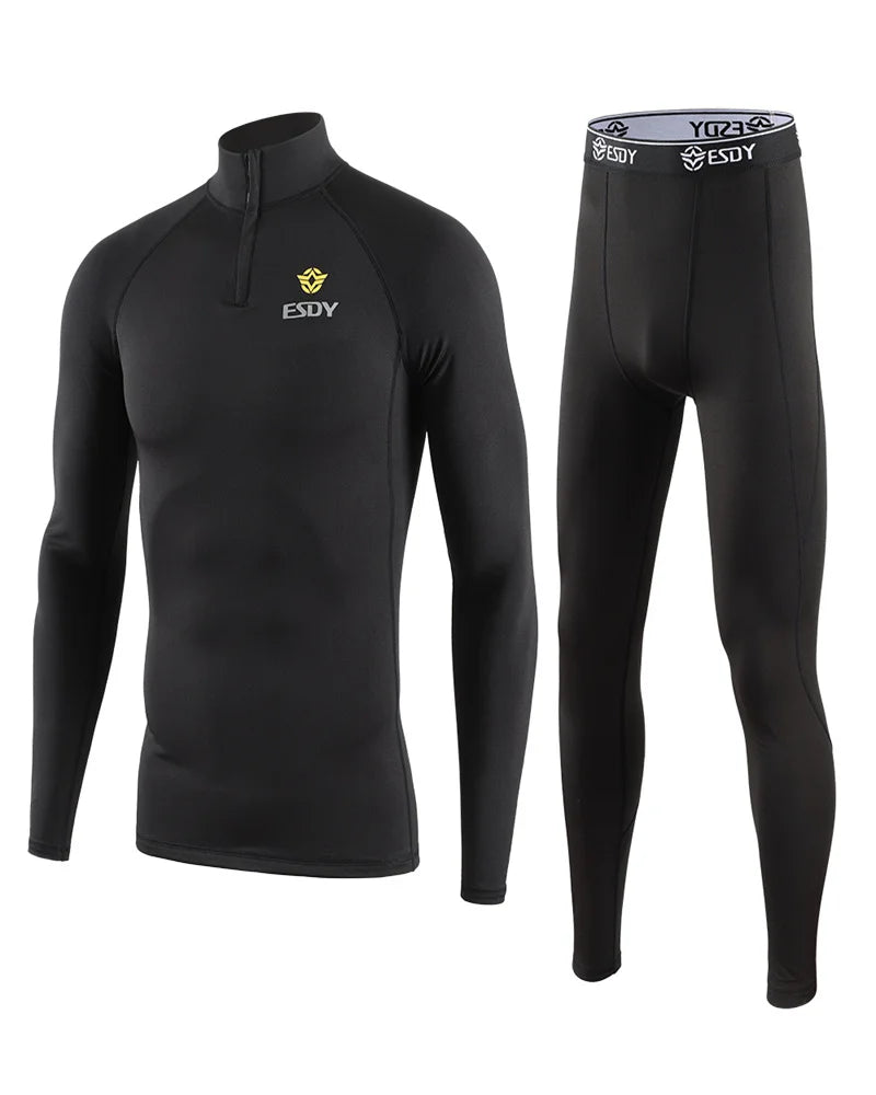 New Outdoor Sports Underwear Set – Camo Long-Sleeve Top & Pants