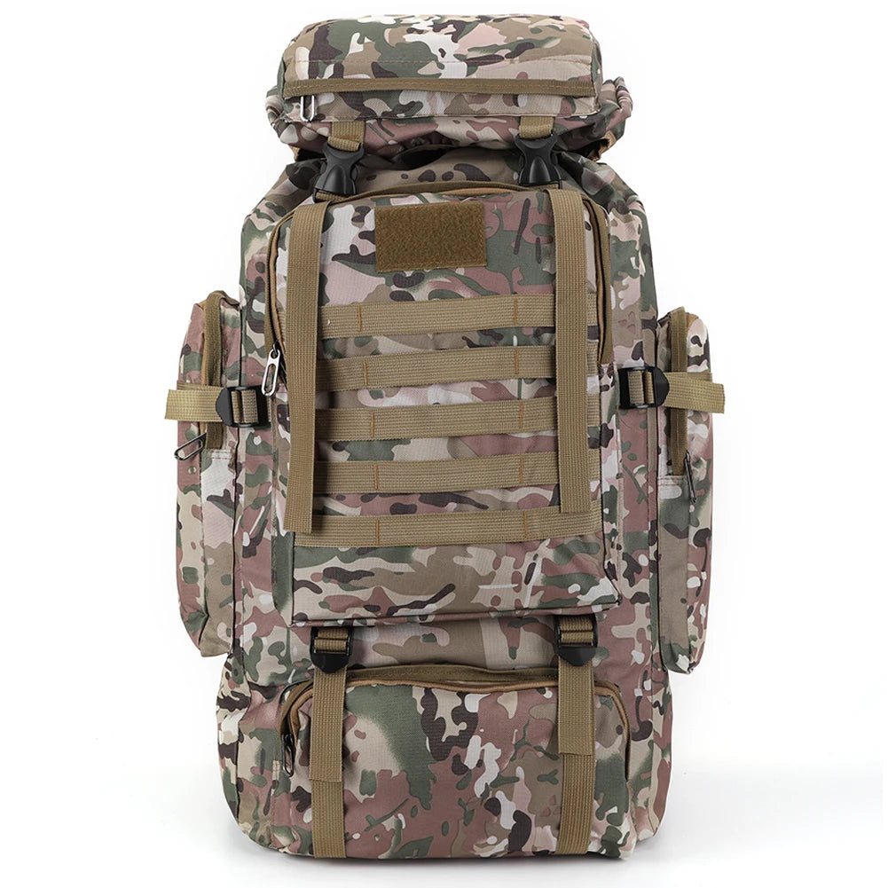 80L Mountaineering Backpack – Large Capacity Waterproof Military Hiking Bag for Men