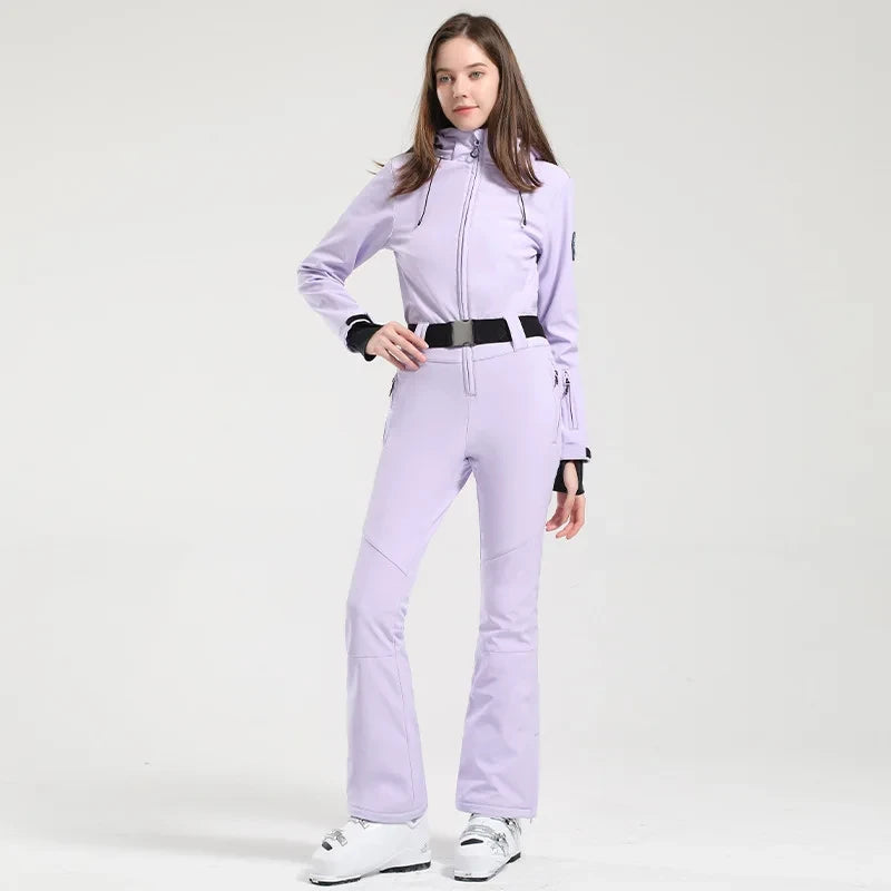 Women's Slim Fit Ski Jumpsuit – Winter One-Piece Snow Suit