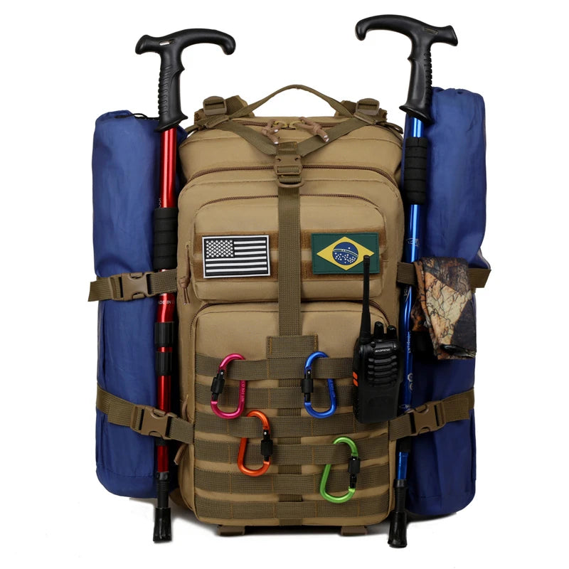 Large Capacity Waterproof Outdoor Travel Backpacks for Men Multi Pockets Durable Tactical Bag Camping Hiking Oxford Backpack