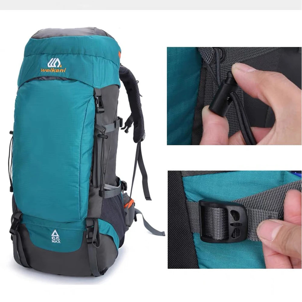 65L Travel Hiking Backpack – Waterproof Camping & Climbing Rucksack