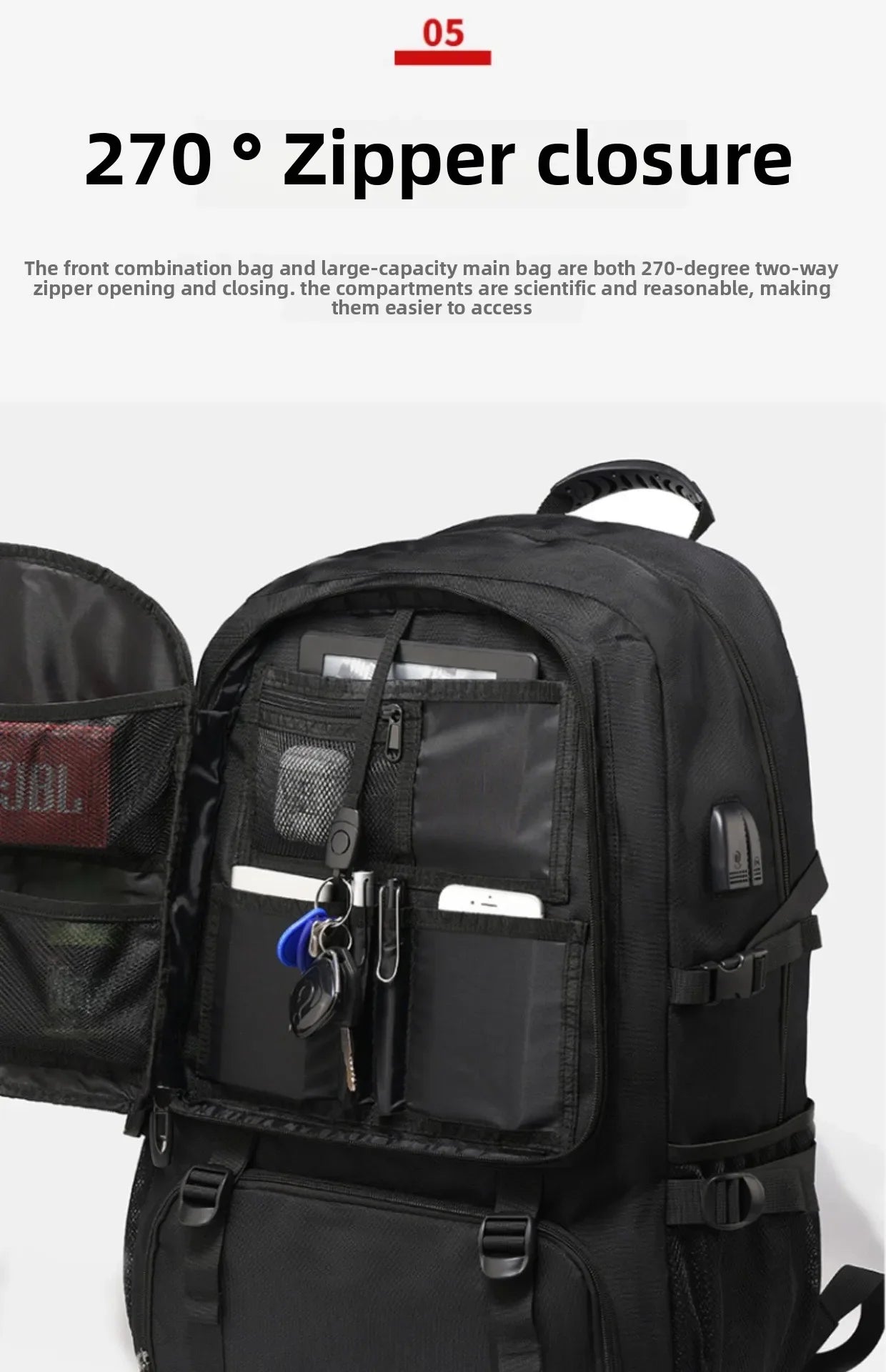 Large capacity men's backpack with high-end feel travel backpacksports outdoor luggage bag mountain climbing bag waterproof
