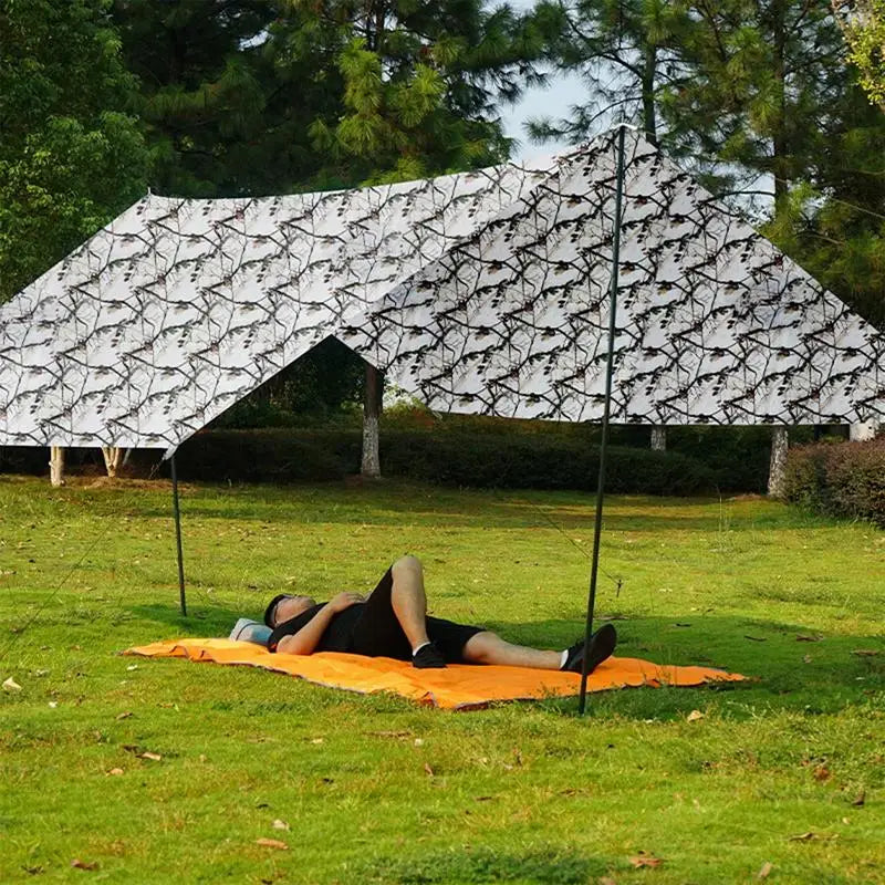 3 In 1 Raincoat Backpack Rain Cover Rain Coat Hood Hiking Cycling Rain Cover Poncho Raincoat Waterproof Outdoor Camping Tent Mat