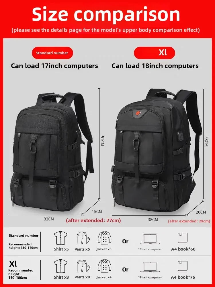 Large capacity men's backpack with high-end feel travel backpacksports outdoor luggage bag mountain climbing bag waterproof