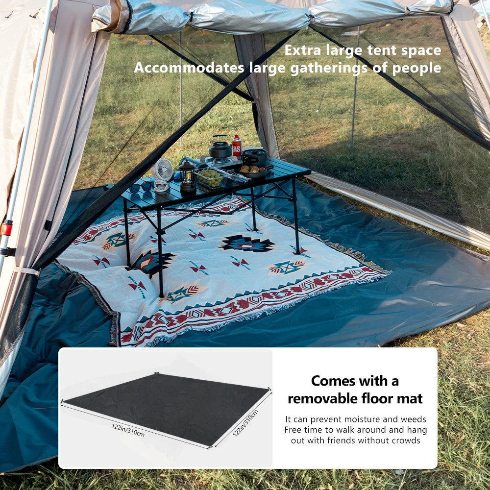 SummitShelter XL – 5-9 Person Waterproof Family Camping Tent | Sun Protection & Durable Oxford Fabric