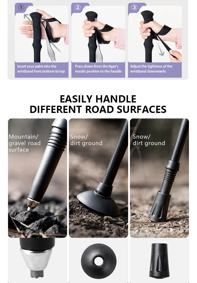 StormTrek™ Carbon Fiber Trekking Poles – Light in Weight, Heavy in Performance