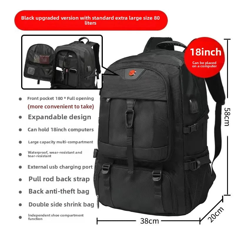 Large capacity men's backpack with high-end feel travel backpacksports outdoor luggage bag mountain climbing bag waterproof