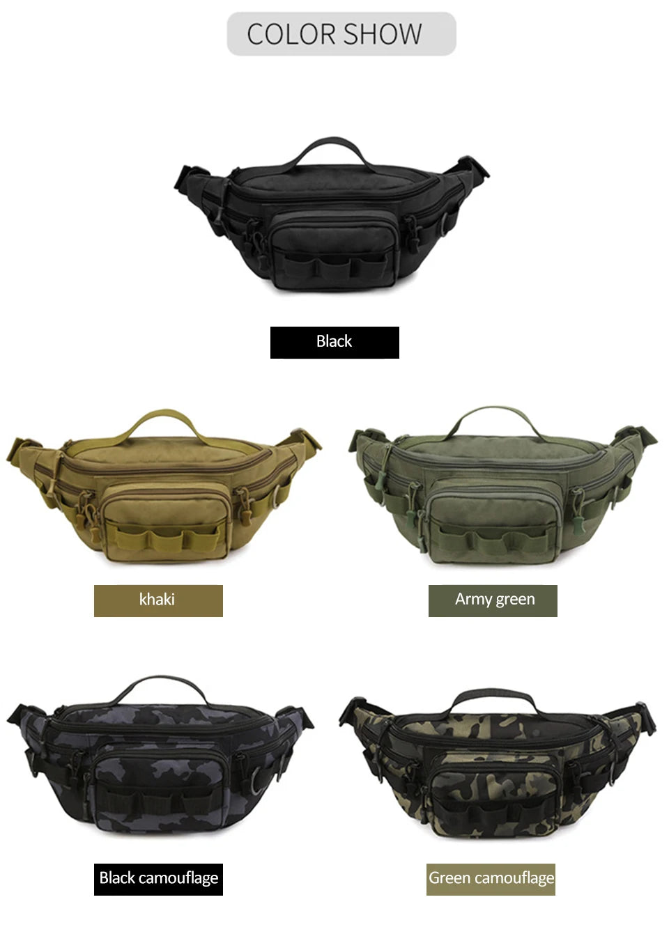 Camping Waist Chest Bag Multifuctional Outdoor Backpack Molle Fishing Lure Bag Shoulder Sling Fanny Pack Sports Hiking Bags