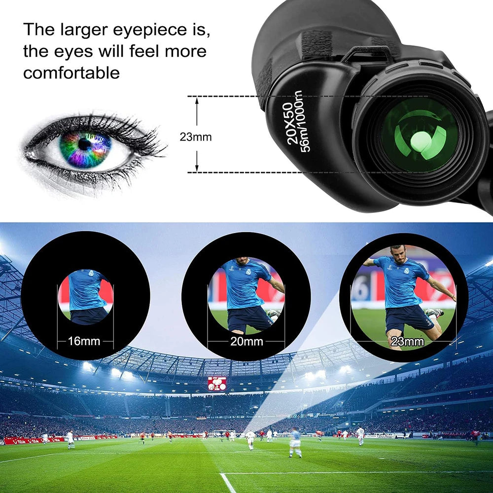 20x50 Military Binoculars for Adults with Smartphone Adapter With BAK4 Prism FMC Lens Telescope Tactical Binoculars for Hiking