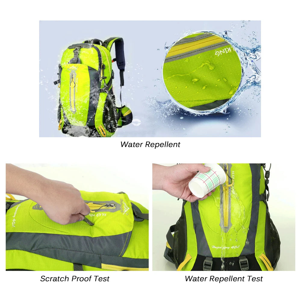 Cycle Climb 40L Water Resistant Travel Backpack Camp Hike Laptop Daypack Trekking Climb Back Bags For Outdoor  Men Women
