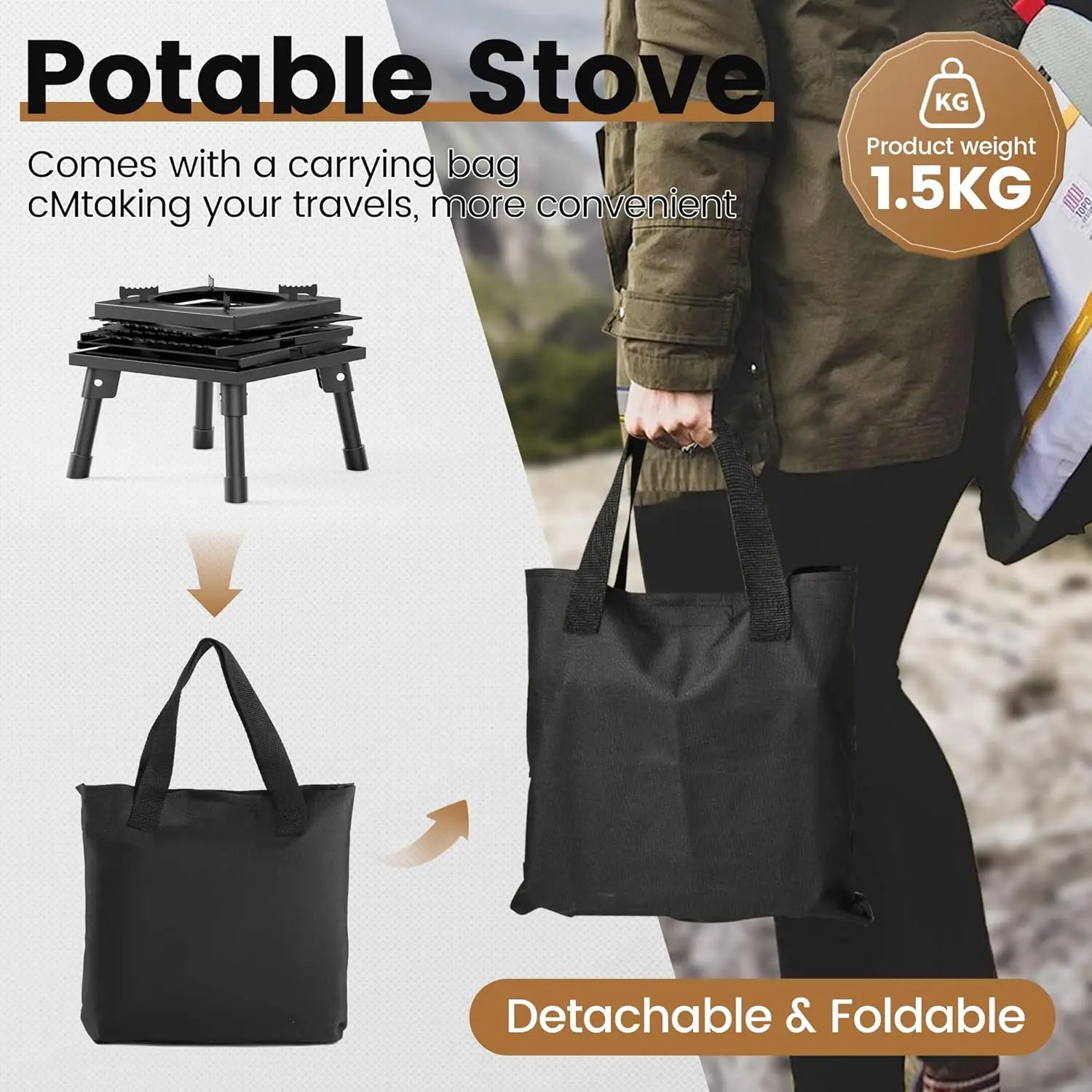 FireLite™ Portable Wood Stove – Your Compact Campfire Companion