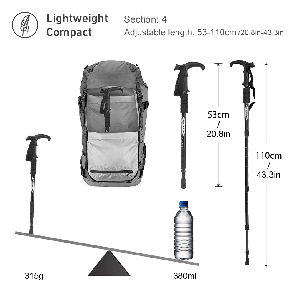 IronClimb™ 4-Section Folding Trekking Pole – Built to Pack. Ready to Rise.