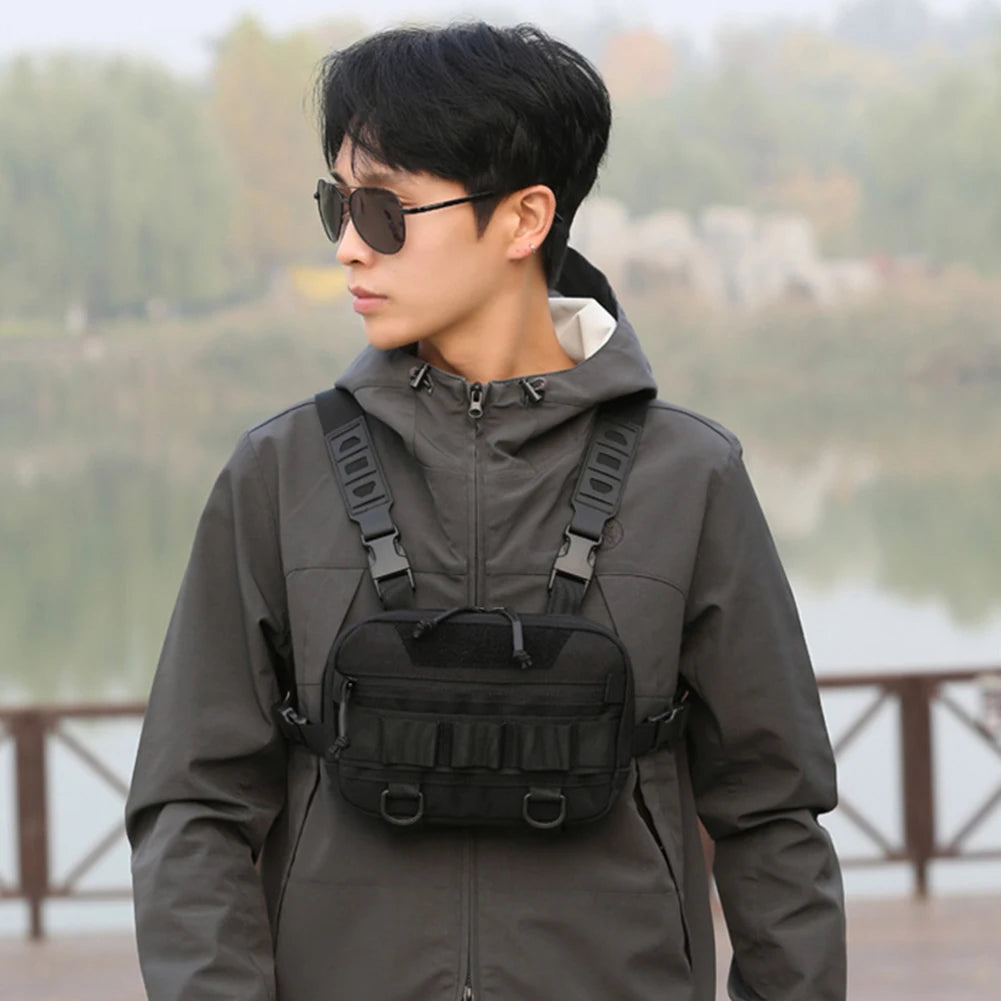 Fishing Chest Bag with Adjustable Straps Climbing Camping Backpack Large Capacity Travel Vest Backpack Outdoor Cycling Bag