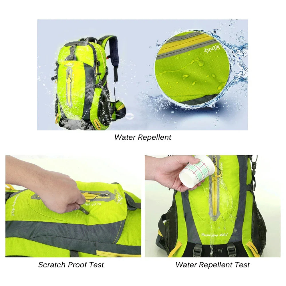 40L waterproof travel backpack, camping and hiking laptop bag, hiking backpack, men's and women's hiking backpack