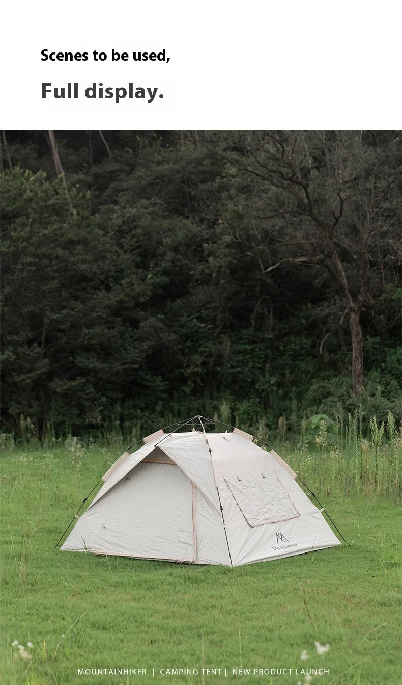 MOUNTAINHIKER Outdoor Tent – Fully Automatic, Quick-Opening, Rainproof & Sun-Resistant (3-4 Person)